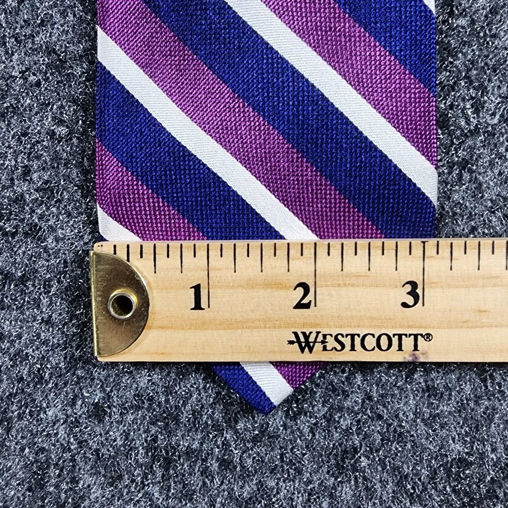 Brooks Brothers Necktie Mens OS Purple Navy Blue Silk Repp Stripe Made in USA